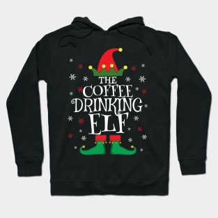 Coffee Drinking Elf Family Matching Group Christmas Hoodie